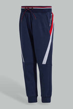 Load image into Gallery viewer, Redtag-Navy-Rib-Stripe-Interlock-Track-Pant-BOY-Joggers,-Category:Joggers,-Colour:Navy,-Deals:2-For-90,-Filter:Boys-(2-to-8-Yrs),-New-In,-New-In-BOY-APL,-S22C,-Section:Kidswear-Boys-
