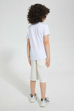 تنزيل الصورة على معرض الصور، Redtag-White/Navy-Ombre-T-Shirt-And-Short-Set-Sets-Boys-2 to 8 Years
