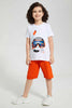 Redtag-White-Diving-Lenticular-T-Shirt-And-Short-Set-Sets-Boys-2 to 8 Years