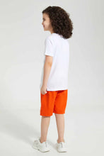 تنزيل الصورة على معرض الصور، Redtag-White-Diving-Lenticular-T-Shirt-And-Short-Set-Sets-Boys-2 to 8 Years
