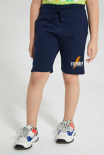 Load image into Gallery viewer, Redtag-Green-Future-Print-T-Shirt-And-Short-Set-Sets-Boys-2 to 8 Years
