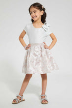 Load image into Gallery viewer, Redtag-Pink-Jacquard-Skirt-With-Lurex-Elastic-Skirts-Girls-2 to 8 Years
