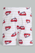 Load image into Gallery viewer, Redtag-Truck-Blue-And-White-Printed-Pj-Set-Short-(4-Pack)-Pyjama-Sets-Infant-Boys-3 to 24 Months
