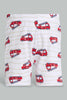 Redtag-Truck-Blue-And-White-Printed-Pj-Set-Short-(4-Pack)-Pyjama-Sets-Infant-Boys-3 to 24 Months