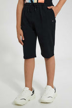 Load image into Gallery viewer, Redtag-Black-Pique-Active-Short-Active-Shorts-Senior-Boys-9 to 14 Years
