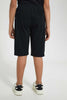 Redtag-Black-Pique-Active-Short-Active-Shorts-Senior-Boys-9 to 14 Years