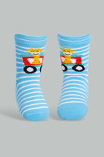 Load image into Gallery viewer, Redtag-Blue-Car-Print-4-Pack-Socks-(Full-Length)-Full-Length-Infant-Boys-3 to 24 Months
