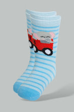 Load image into Gallery viewer, Redtag-Blue-Car-Print-4-Pack-Socks-(Full-Length)-Full-Length-Infant-Boys-3 to 24 Months
