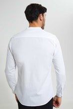 تنزيل الصورة على معرض الصور، Redtag-White-Mandarin-Collar-Shirt-Casual-Shirts-Men&#39;s-
