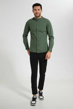 تنزيل الصورة على معرض الصور، Redtag-Green-Mandarin-Collar-Shirt-Casual-Shirts-Men&#39;s-
