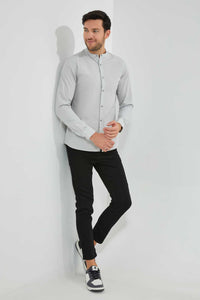 Redtag-Grey-Mandarin-Collar-Shirt-Casual-Shirts-Men's-