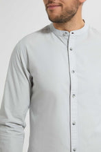 تنزيل الصورة على معرض الصور، Redtag-Grey-Mandarin-Collar-Shirt-Casual-Shirts-Men&#39;s-
