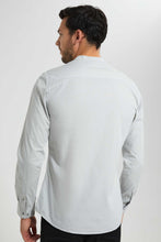 تنزيل الصورة على معرض الصور، Redtag-Grey-Mandarin-Collar-Shirt-Casual-Shirts-Men&#39;s-
