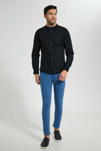 تنزيل الصورة على معرض الصور، Redtag-Black-Mandarin-Collar-Shirt-Casual-Shirts-Men&#39;s-
