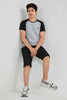 Redtag-Grey-Melange-Raglan-T-Shirt-Embellished-T-Shirts-Senior-Boys-9 to 14 Years