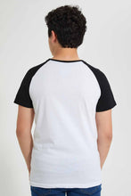 تنزيل الصورة على معرض الصور، Redtag-White-Raglan-T-Shirt-Embellished-T-Shirts-Senior-Boys-9 to 14 Years

