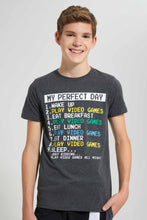 Load image into Gallery viewer, Redtag-Charcoal-Perfect-Day-T-Shirt-Graphic-T-Shirts-Senior-Boys-9 to 14 Years
