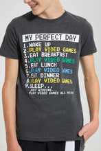 Load image into Gallery viewer, Redtag-Charcoal-Perfect-Day-T-Shirt-Graphic-T-Shirts-Senior-Boys-9 to 14 Years
