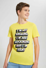 Load image into Gallery viewer, Redtag-Yellow-Arguing-T-Shirt-Graphic-T-Shirts-Senior-Boys-9 to 14 Years
