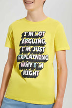 Load image into Gallery viewer, Redtag-Yellow-Arguing-T-Shirt-Graphic-T-Shirts-Senior-Boys-9 to 14 Years
