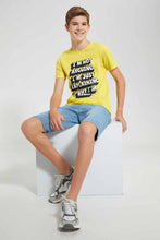 Load image into Gallery viewer, Redtag-Yellow-Arguing-T-Shirt-Graphic-T-Shirts-Senior-Boys-9 to 14 Years
