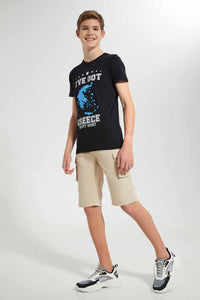 Redtag-Black-Greece-T-Shirt-Graphic-T-Shirts-Senior-Boys-9 to 14 Years