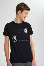 تنزيل الصورة على معرض الصور، Redtag-Black-Space-Golf-T-Shirt-Graphic-T-Shirts-Senior-Boys-9 to 14 Years
