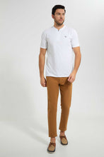 تنزيل الصورة على معرض الصور، Redtag-White-Zip-Placket-Polo-Shirt-Polo-Shirts-Men&#39;s-
