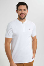 تنزيل الصورة على معرض الصور، Redtag-White-Zip-Placket-Polo-Shirt-Polo-Shirts-Men&#39;s-
