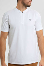 تنزيل الصورة على معرض الصور، Redtag-White-Zip-Placket-Polo-Shirt-Polo-Shirts-Men&#39;s-
