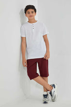 تنزيل الصورة على معرض الصور، Redtag-White-Jacquard-Henley-T-Shirt-Henley-T-Shirts-Senior-Boys-9 to 14 Years
