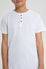 Redtag-White-Jacquard-Henley-T-Shirt-Henley-T-Shirts-Senior-Boys-9 to 14 Years