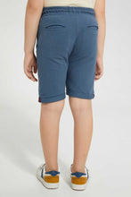 تنزيل الصورة على معرض الصور، Redtag-Navy-Pique-Knit-Short-Active-Shorts-Boys-2 to 8 Years
