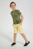 Redtag-Yellow-Pique-Knit-Short-Active-Shorts-Boys-2 to 8 Years