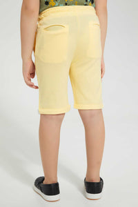 Redtag-Yellow-Pique-Knit-Short-Active-Shorts-Boys-2 to 8 Years