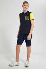 Load image into Gallery viewer, Navy And Yellow Polo Shirt
