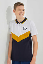 Load image into Gallery viewer, Redtag-Navy-Zip-Placket-Polo-Polo-Shirts-Senior-Boys-9 to 14 Years
