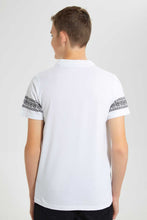 Load image into Gallery viewer, Redtag-White-Plain-Polo-Polo-Shirts-Senior-Boys-9 to 14 Years
