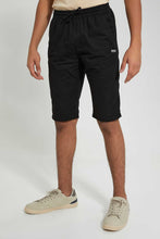 تنزيل الصورة على معرض الصور، Redtag-Black-Pull-On-Trouser-Short-Chino-Shorts-Senior-Boys-9 to 14 Years
