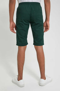 Redtag-Olive-Pull-On-Trouser-Short-Chino-Shorts-Senior-Boys-9 to 14 Years