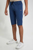 Redtag-Blue-Pull-On-Trouser-Short-Chino-Shorts-Senior-Boys-9 to 14 Years