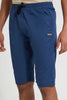 Redtag-Blue-Pull-On-Trouser-Short-Chino-Shorts-Senior-Boys-9 to 14 Years