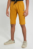 Redtag-Mustard-Pull-On-Trouser-Short-Chino-Shorts-Senior-Boys-9 to 14 Years