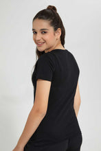 تنزيل الصورة على معرض الصور، Redtag-Black-Basic-T-Shirt-Graphic-T-Shirts-Senior-Girls-9 to 14 Years
