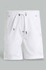 Redtag-White-Trouser-Pull-On-Short-Pull-On-Shorts-Infant-Boys-3 to 24 Months