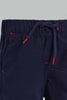 Redtag-Navy-Trouser-Pull-On-Short-Pull-On-Shorts-Infant-Boys-3 to 24 Months