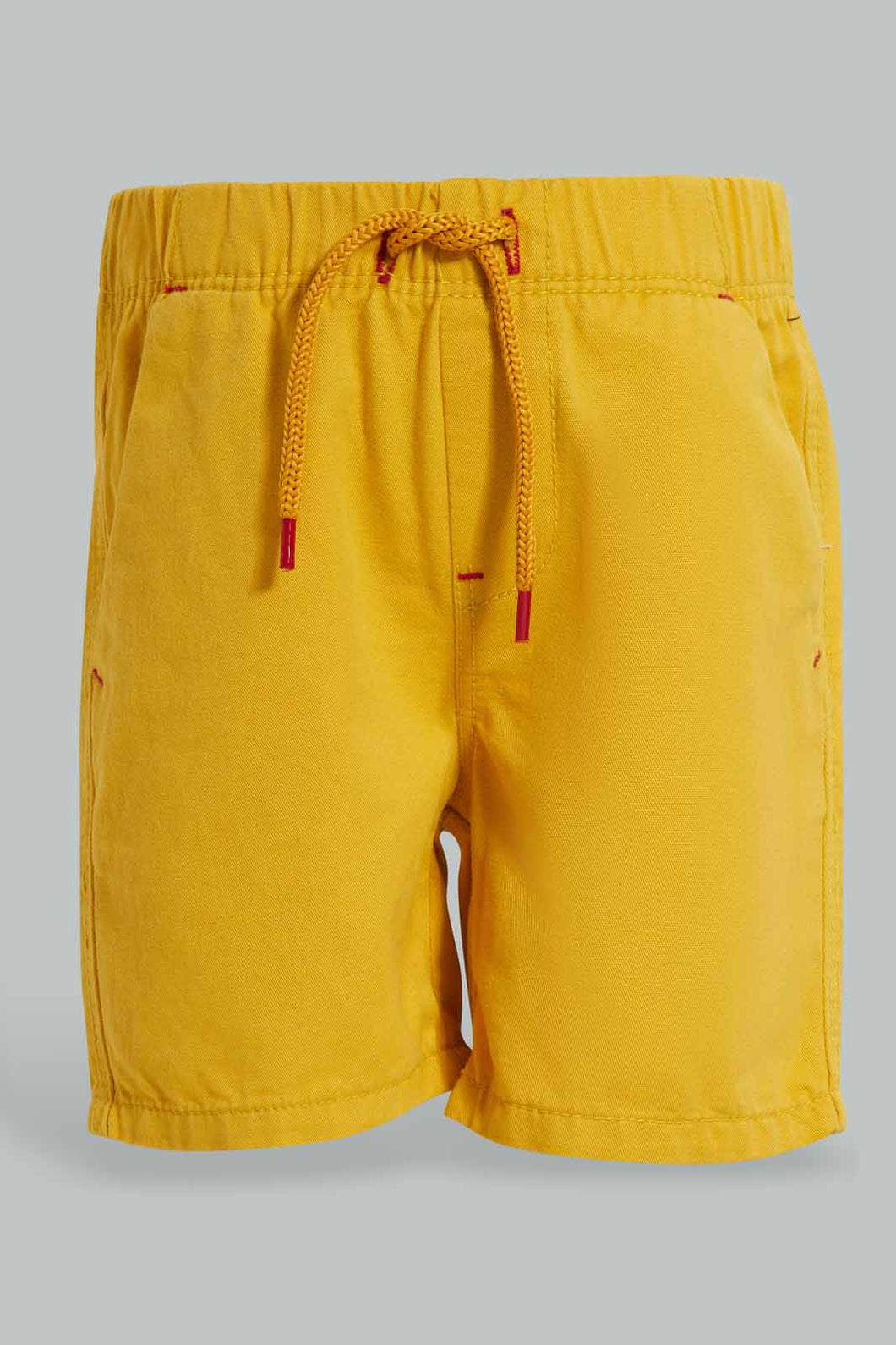 Redtag-Mustard-Trouser-Pull-On-Short-Pull-On-Shorts-Infant-Boys-3 to 24 Months