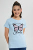 Redtag-Lt-Blue-Basic-T-Shirt-Graphic-T-Shirts-Senior-Girls-9 to 14 Years