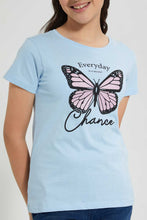 تنزيل الصورة على معرض الصور، Redtag-Lt-Blue-Basic-T-Shirt-Graphic-T-Shirts-Senior-Girls-9 to 14 Years

