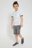 Redtag-Blue-Dino-Aop-Short-Sleeve-Shirt-Casual-Shirts-Boys-2 to 8 Years